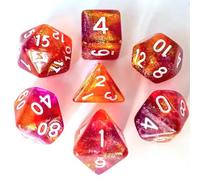 Epic Forge Lot de 7 Dés Resine en boîte - Violet et Orange Paillettes