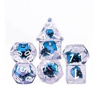 Epic Forge-Lot de 7 dés résine Gamme Insert - en Boite - Crâne Bleu