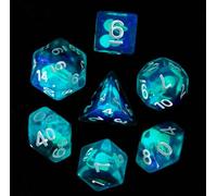 Epic Forge Lot de 7 Dés Resine Polyédriques - Méduse (Glow in The darck)