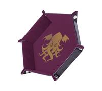 Epic Forge-Piste de Dés Chtulhu Doré/Violet - 19 x 19 cm - Cuir et Velours