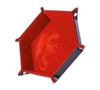 Epic Forge- Piste de dés - Dragon Rouge 19 x 19 cm - Cuir et Velours