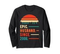 Epic Husband Since 2006 20 Years 20th Wedding Anniversary Manche Longue