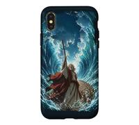 Epic Japanese Anime Christian Bible - Moses Parting The Sea Coque pour iPhone X/XS