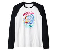 Epic Kaiju Monster Mangeant des Nouilles Ramen Showdown Art Manche Raglan