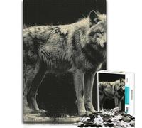 Epic Mysterious Wolf Puzzle en Bois pour Adultes, Cadeau, 1000 pièces | Cadeau puzzle - activité manuelle autour de la table à la maison pendant le temps libre.