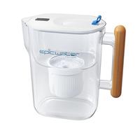 Epic Water Filters Pichets filtrants Pure pour eau potable, filtre de 350 litres, Tritan sans BPA, élimine le fluor, le chlore, le plomb, les produits chimiques Forever Chemicals (blanc et bambou)