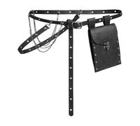 EpicCos Ensemble sac banane pour femme, style Renaissance, chaîne fine en cuir synthétique gaufré avec boucle de ceinture, pour costumade, robe de rencontre, Noir A, Style A