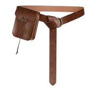 EpicCos Pochette de ceinture de style Renaissance - Accessoire médiéval de pirate pour cosplay - Sac banane vintage en cuir avec ceinture Ren Faire, Brun A, One Size
