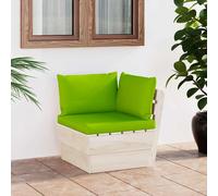 Epicéa Imprégné Canapé d'Angle Palette de Jardin et Coussins Extérieur vidaXL