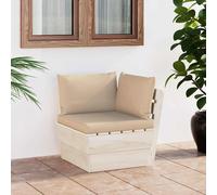 Epicéa Imprégné Canapé d'Angle Palette de Jardin et Coussins Extérieur vidaXL