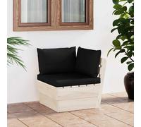 Epicéa Imprégné Canapé d'Angle Palette de Jardin et Coussins Extérieur vidaXL