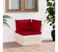 Epicéa Imprégné Canapé d'Angle Palette de Jardin et Coussins Extérieur vidaXL