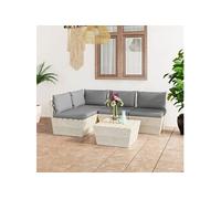 Vidaxl Salon De Jardin Palette 5 Pcs Avec Coussins Épicéa Imprégné