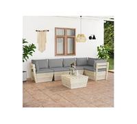 Vidaxl Salon De Jardin Palette 6 Pcs Avec Coussins Épicéa Imprégné