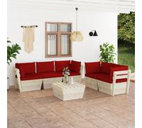 Vidaxl Canapé Palette À 3 Places De Jardin Avec Coussins Bois D'épicéa