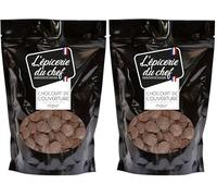 Épicerie du Chef - Palets de Chocolat Noir 500g - Chocolat de Couverture pour Desserts, Pâtisseries, Gâteaux, Glaçages - Ingrédient 58% Cacao Minimum - EDC8632 (Lot de 2)