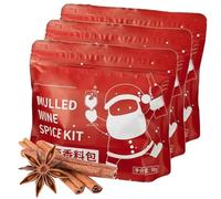 Épices Bio pour Vin Chaud, 4 Sachets de Thé Thermoscellés, Sans OGM, Mélange D'épices pour Vin Chaud avec Bâtons de Cannelle, Anis Étoilé et Clou de Girofle(264g)