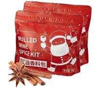 Épices Bio pour Vin Chaud, 4 Sachets de Thé Thermoscellés, Sans OGM, Mélange D'épices pour Vin Chaud avec Bâtons de Cannelle, Anis Étoilé et Clou de Girofle(176g)