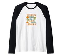 Épices citrouilles et lumières du Vendredi Soir Motif Football d'automne Manche Raglan