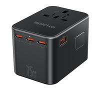 EPICKA Adaptateur Prise Universelle, PD 75W Adaptateur Voyage avec 3 USB-C, 2 USB-A, Adaptateur Prise Universelle Voyage, Adaptateur International vers USA Japon Canada UK Australie Chine