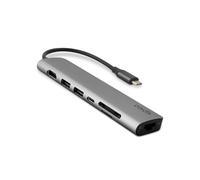 Epico Hub multimédia USB-C 7 en 1, 8K HDMI 2.1, 5000 Mbit/s, Gris