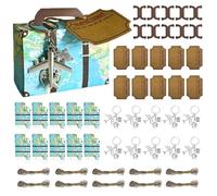 ePicsoa Lot de 10 mini valises décoratives en carton pour bons ou argent - Pour mariage, fête, anniversaire, 10 pièces., Style vintage