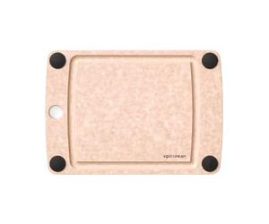 Epicurean Planche à découper tout-en-un avec pieds antidérapants et rainure pour jus, 25,4 x 17,8 cm, naturel/noir