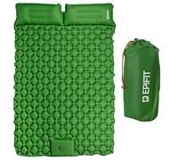 Epifit Matelas double gonflable pour 2 personnes, 195 x 120 x 5 cm, avec sac, matelas de camping avec pompe à pied intégrée, matelas de camping avec oreiller, matelas gonflable léger en nylon TPU