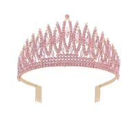 EPIGEIST 1 pièce Couronne de Mariée Rhinestones Diadème Élégant Rose Accessoire Chic pour Mariages Fêtes et Photographies