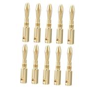 EPIGEIST 10 pièces Lot de Fiches Bananes Plaquées Or pour Connecteur Câble Audio Haute Fiabilité avec Vis Ouverte Résistance Haute Température Compatible Vinyle et Enceintes HiFi