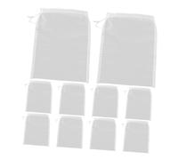 EPIGEIST 10 Pièces Lot de Filtre Réutilisables Mesh Tamis Fin pour Cuisine Jus Vin Café avec Fermeture par Cordon Pratique et Portable