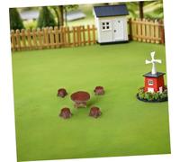 EPIGEIST 10 Pièces Micro Landscape Decorative Garden Accessories Resin Tree Stump Table and Chairs Set Nature Inspired Miniature Furniture for Dollhouse and Outdoor Sculptures