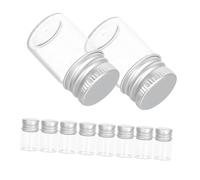 EPIGEIST 10 pièces Mini Bouteilles Verre avec Bouchons à Vis Aluminium Contenants de Voyage Réutilisables pour Liquides Poudres Bonbons et Messages Souhaits