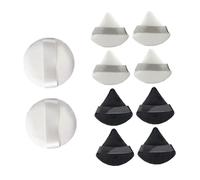 EPIGEIST 10 pièces Puff de Maquillage Éponge de Maquillage Confortable Set de Ronds Blancs Triangles Blancs Triangles Noirs