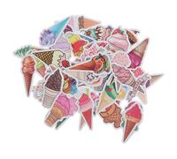 EPIGEIST 100 pièces Autocollants Scrapbooking Décoratifs Glacés pour Valise et Carnet Motifs Crème Glacée Colorés Décalcomanies Alimentaires Amusantes pour Décoration Cadeau