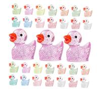 EPIGEIST 100 Pièces Mini Resin Duck Figurines Glow in The Dark Small Animal Figures Luminous Tiny Ducks for Aquarium Fairy Garden Dollhouse Decorations