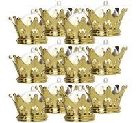 EPIGEIST 12 Pièces Boîte De Bonbons De La Couronne Plaquée or Boîtes Claires Pour Mariages Récipient Emporter Boîtes De Bonbons De Noël Invité Avec Traiter Royal Doré Plastique