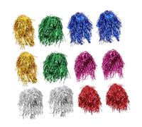 EPIGEIST 12 pièces Lot de Perruques Synthétiques Colorées Multicolores Brillantes pour Femme Perruque Tinsel Métallique Réaliste et Légère pour Fêtes Mariages et Déguisements
