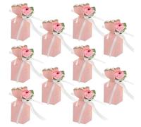 EPIGEIST 12 Pièces Shower Treat Boxes With Floral Ribbon Wedding Candy Packaging For Birthday Party Favors Elegant Gift Boxes