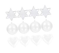 EPIGEIST 15 Pièces Boules de Décoration Transparentes à Remplir Moules Plastique Cœur et Étoile pour Bombes de Bain DIY Décorations de Fête Noël Mariage Anniversaire