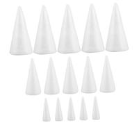 EPIGEIST 15 Pièces Cônes Mousse pour Loisirs Créatifs Cônes Solides DIY pour Décoration de Noël Maison Assortiment Matériel pour Projets Artisanaux