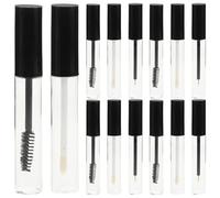 EPIGEIST 15 Pièces Kit 15 Pièces Tubes de Mascara Vides 10 Ml avec Capuchon Noir Brillant, Flacons Cosmétiques en Plastique Résistant, Pinceaux Cils, Lèvres et Eye-liner Inclus, Recharge