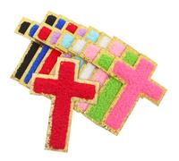 EPIGEIST 18 Écussons Thermocollants Croix en Polyester Multicolores Patchs Brodés à Repasser pour Vêtements Paquet et Chapeaux Décorations Vintage pour Jeans et Accessoires Créatifs