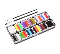 EPIGEIST 1ensemble Palette De Peinture Visage Lavable Pour Garçon Fille Couleurs Professionnelles Pour Fêtes Festivals Et Activités Créatives Inclus Pinceaux Pour Maquillage Festif