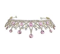 EPIGEIST 1pièce Couronne De Mariée Rhinestones Rose Élégante Pour Mariage Anniversaire Et Banquet Accessoire De Coiffure Luxueux Pour Femmes