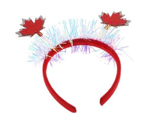 EPIGEIST 2 Pièces Bandeaux Cheveux Fête Canada avec Érable Tinsel Accessoires pour Filles Décorations Capillaires Festives Confortables et Faciles à Porter