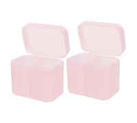 EPIGEIST 2 pièces Boîtes de Rangement pour Coton Manucure Transparentes Boîtes Compactes de Stockage de Dissolvants et Accessoires pour Bureau et Salon