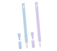 EPIGEIST 2 pièces Coque Silicone pour Pencil Étui Protecteur Gel de Silice avec Tête de Chat Cartoon Compatible Pencil Lot de Ciel et