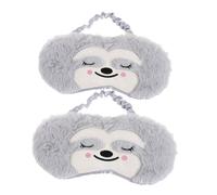 EPIGEIST 2 Pièces de Nuit Garçon Fille et Ajustable Cache Yeux Peluche Doux Occultant pour Sommeil Scolaire et Voyage Confort Lot de Singe Gris