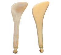 EPIGEIST 2 pièces Gua Sha Boards Corne Naturelle Bâtons de Massage Point Acupuncture pour Visage et Corps Sans Danger pour Peau Poignée Confortable et Hommes
